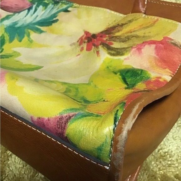 Patricia Nash Floral Leather Tote Bag Italian - Picture 4 of 12